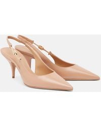 Ferragamo - Tally 70 Leather Slingback Pumps - Lyst