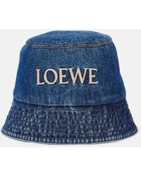 Loewe - Paula's Ibiza Logo Denim Bucket Hat - Lyst