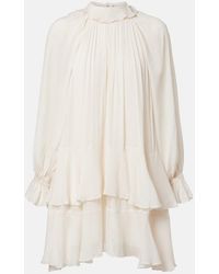 Poupette - Dina Ruffled Chiffon Minidress - Lyst