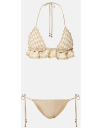 Zimmermann - Wanderlust Crochet And Lame Bikini - Lyst