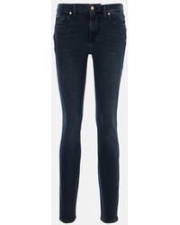 7 For All Mankind - Low-Rise Skinny Jeans - Lyst