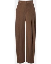 Brunello Cucinelli - Pleated High-Rise Cotton Wide-Leg Pants - Lyst