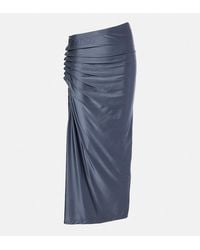 Rabanne - Asymmetric Draped Jersey Midi Skirt - Lyst