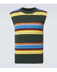 Dries Van Noten - Chaleco De Algodon Y Lana A Rayas - Lyst