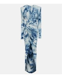 Alexandre Vauthier - Tie-dye Printed Draped Maxi Dress - Lyst