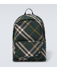 Burberry - Shield Check Backpack - Lyst