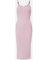 Versace - Medusa Ribbed-Knit Midi Dress - Lyst