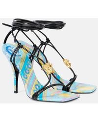 Versace - La Medusa Printed Leather Sandals - Lyst