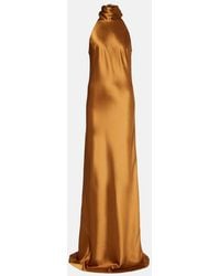 Galvan London - Sienna Halterneck Satin Gown - Lyst