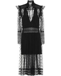 Philosophy Di Lorenzo Serafini Midikleid aus Chiffon - Schwarz