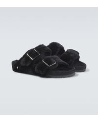 Birkenstock - Arizona 1774 Shearling-Lined Suede Sandals - Lyst
