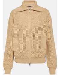Loro Piana - Crochet Cashmere Zip-up Sweater - Lyst