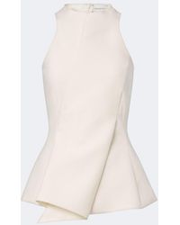 Magda Butrym - Asymmetric Peplum Wool-Blend Top - Lyst