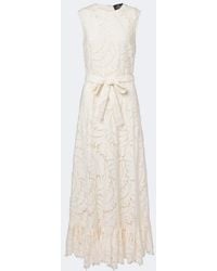 Etro - Belted Giupure Lace Cotton Maxi Dress - Lyst