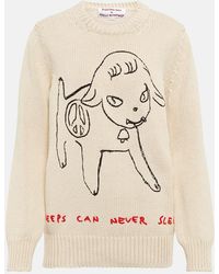 Stella McCartney - X Yoshitomo Nara Embroidered Cotton Sweatshirt - Lyst