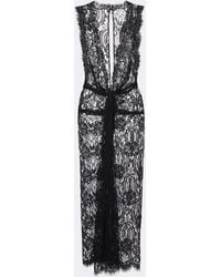 Dolce & Gabbana - Gathered Cotton-Blend Lace Midi Dress - Lyst