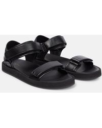 The Row - Hook And Loop Sandalen Aus Leder Und Stretch-material - Lyst