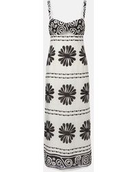 Cala De La Cruz - Nara Floral Linen Midi Dress - Lyst