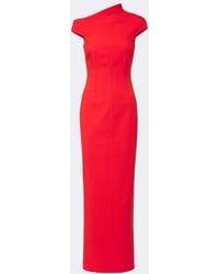 Solace London - Arion Asymmetric Crepe Gown - Lyst