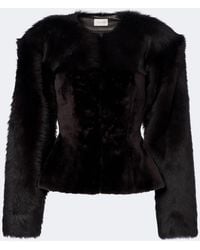 Magda Butrym - Peplum Shearling Jacket - Lyst