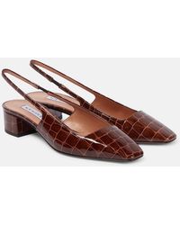 Aquazzura - Ginza 35 Leather Slingback Pumps - Lyst