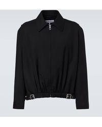Loewe - Chaqueta De Lana Con Piel Y Cinturon - Lyst
