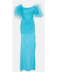 GIUSEPPE DI MORABITO - Feather-trimmed Georgette Maxi Dress - Lyst