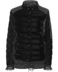 Moncler Veste doudoune en velours et dentelle Beatrice - Noir