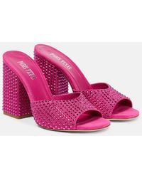 Paris Texas - Holly Anja Embellished Suede Mules - Lyst