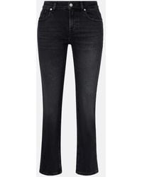 7 For All Mankind - Calie Straight Cropped Mid-Rise Straight Jeans - Lyst