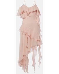 Blumarine - Ruffled Silk Georgette Minidress - Lyst