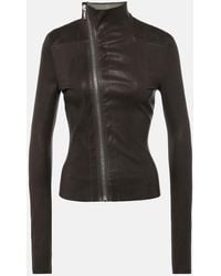 Rick Owens - Gary Leather And Cotton Jacket - Lyst