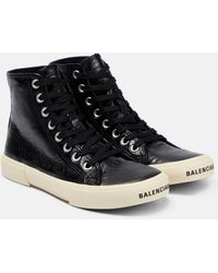 Balenciaga - Paris High-top Leather Sneakers - Lyst