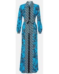 Diane von Furstenberg - Abito Lungo Joshua Con Stampa - Lyst