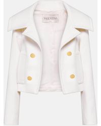 Valentino - Giacca cropped in lana e cashmere - Lyst