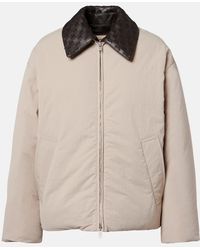 Bottega Veneta - Piumino Con Pelle Intrecciato - Lyst