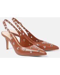 Gianvito Rossi - Lydia 70 Leather Slingback Sandals - Lyst