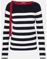 Max Mara - Bow-Detail Striped Virgin Wool Sweater - Lyst