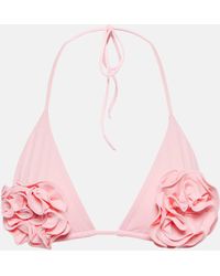 Magda Butrym - Haut de bikini triangle a fleurs - Lyst