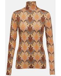 Etro - Top in jersey con stampa paisley - Lyst