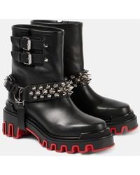 Christian Louboutin - Dune Bike Studded Leather Ankle Boots - Lyst