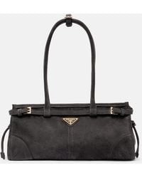 Prada - Bonnie Medium Suede Shoulder Bag - Lyst