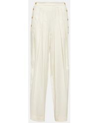 Loro Piana - High-rise Tapered Linen And Wool Pants - Lyst