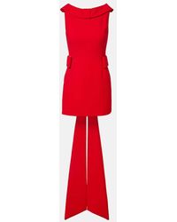 The New Arrivals Ilkyaz Ozel - Vestido Corto Daphne De Crepe Con Lazo - Lyst