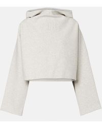 Jean Paul Gaultier - Cropped Embossed Logo Cotton Hoodie - Lyst
