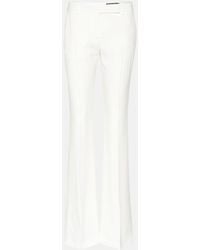 McQueen - Flared Mid-rise Crepe Trousers - Lyst