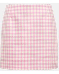 Ami Paris - Gingham Cotton And Wool Miniskirt - Lyst