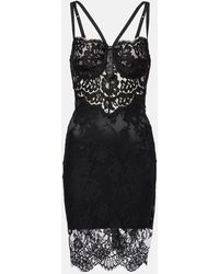 Dolce & Gabbana - Cotton-Blend Lace Minidress - Lyst