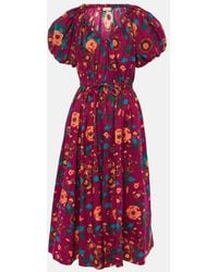 Ulla Johnson - Vika Balloon-Sleeve Cotton Midi Dress - Lyst