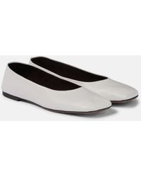 The Row - Square Leather Ballet Flats - Lyst